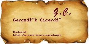 Gercsák Ciceró névjegykártya